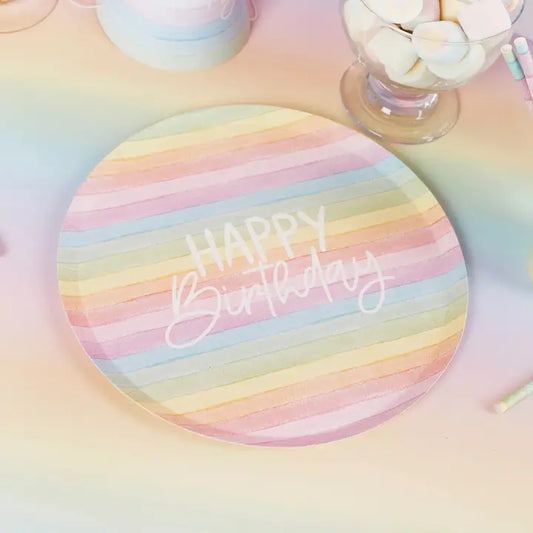 Rainbow 'happy Birthday' Paper Plates