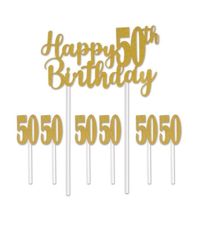 Happy 50th birthday cake topper