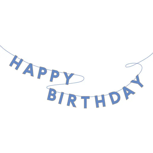 Blue Happy Birthday Banner