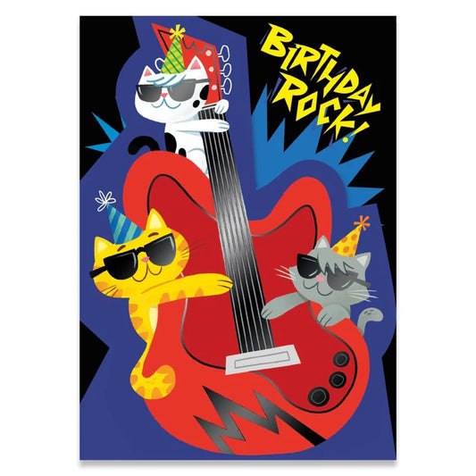 Cool Cats Rock Birthday Card
