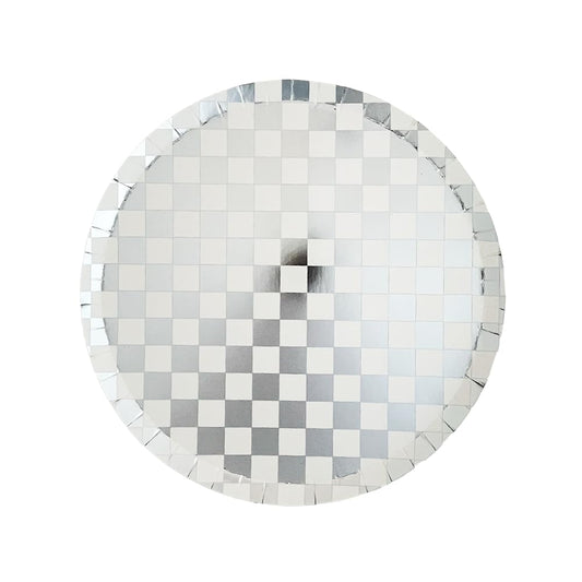 Metallic Checkered Dessert Plate