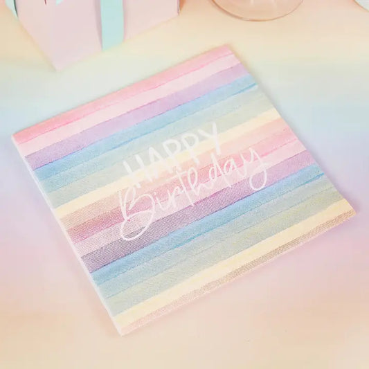 Rainbow 'Happy Birthday' Paper Napkins