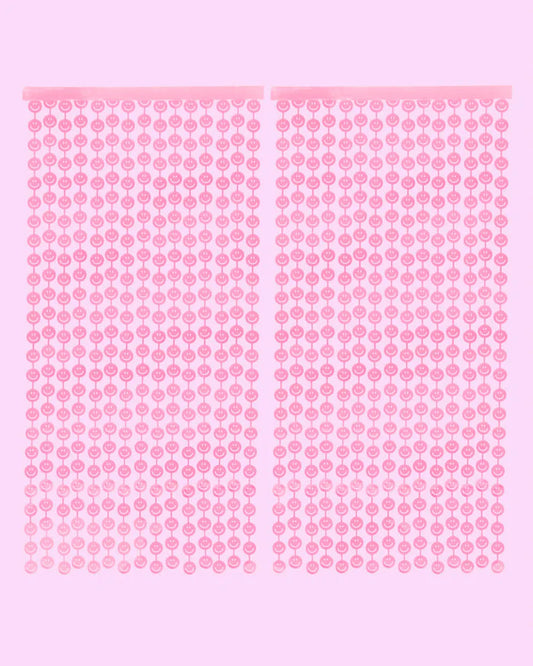 Pink Smiley Curtain