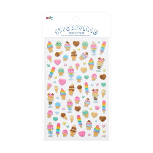 Ice cream pop out stickers
