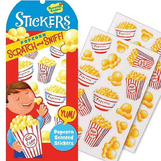 Popcorn scratch and sniff stickers