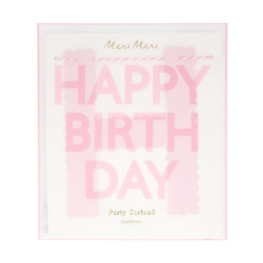 Pink Happy Birthday Garland