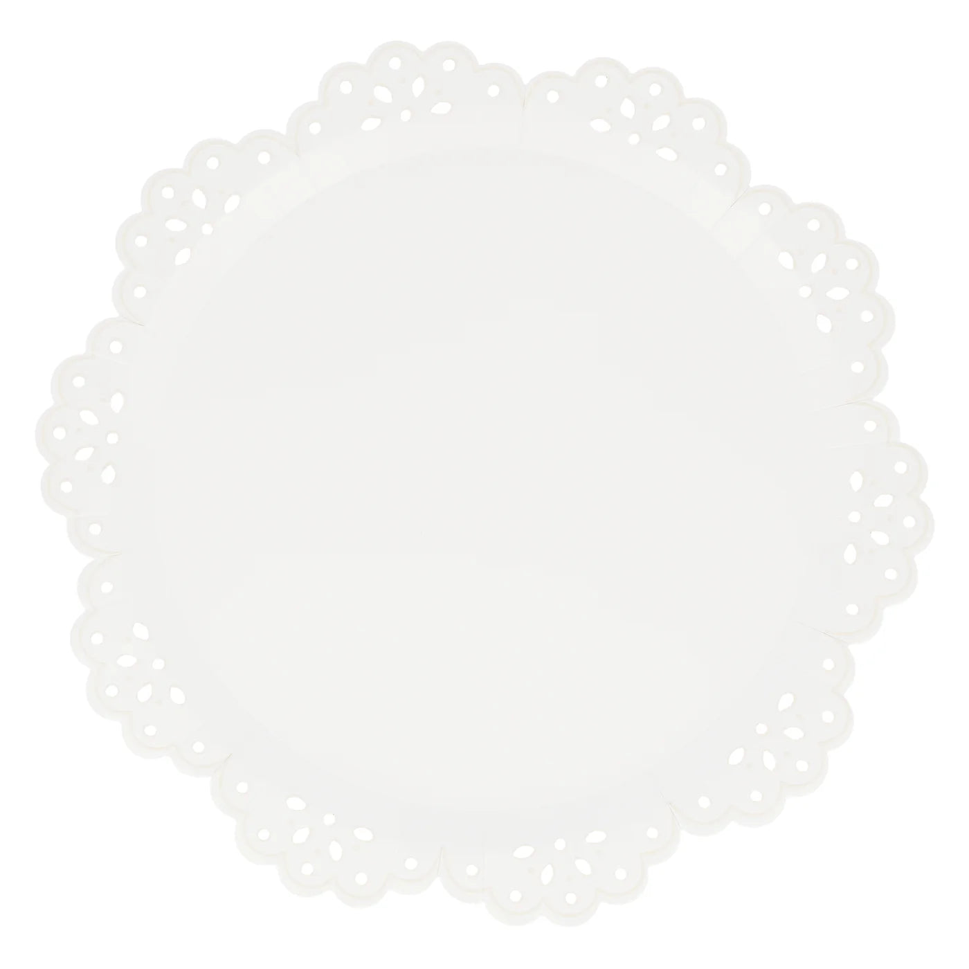 Broderie Anglaise Lace White Dinner Plates