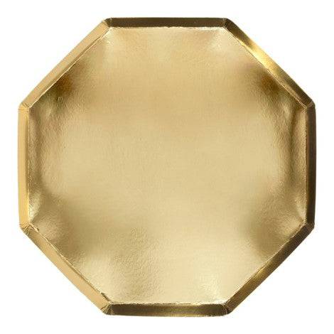 Octagonal Gold Dessert Plates