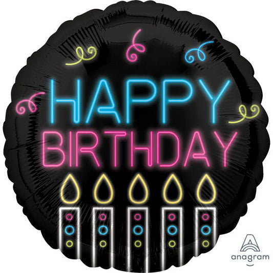 Neon Birthday Candles Balloon