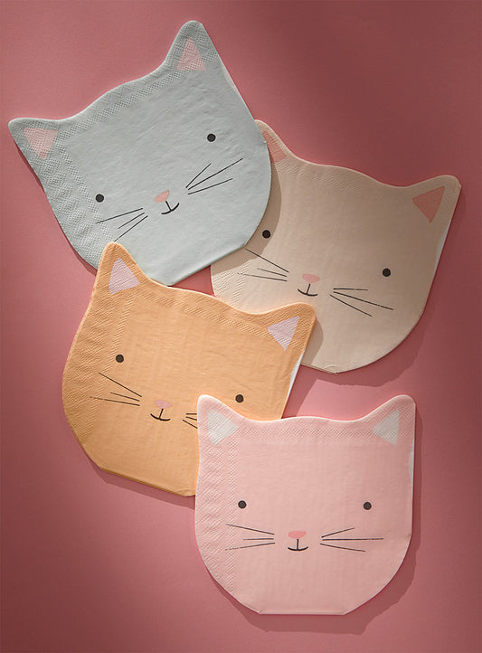 Assorted Cat Face Napkins