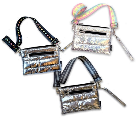 Metallic Puffer bag 3 in 1 Crossbody, Pouch or Belt Bag