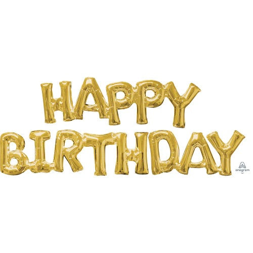 Air-Filled Happy Birthday Balloon Banner Kit