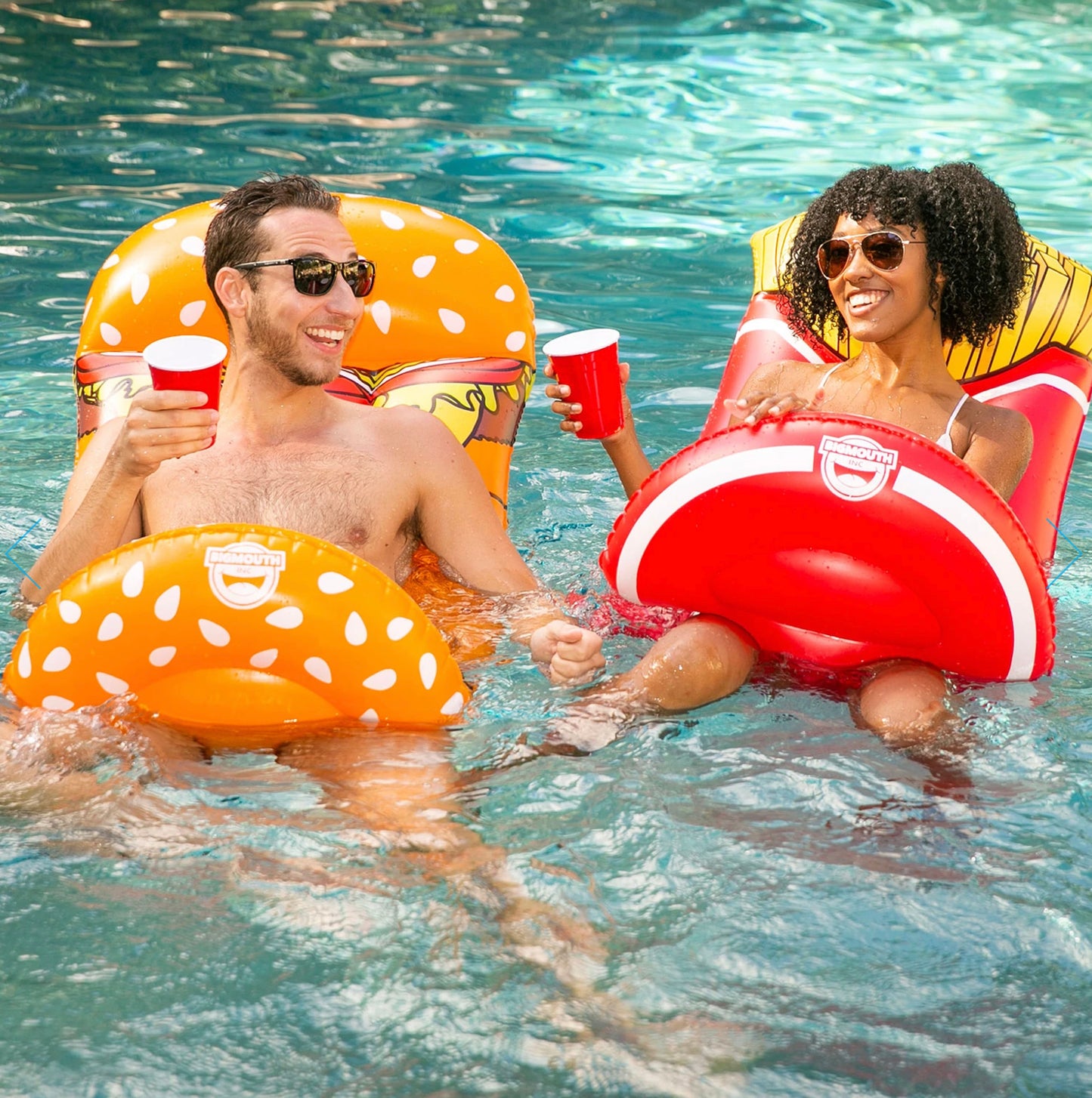 Burger & Fries Saddle Seat Pool Float